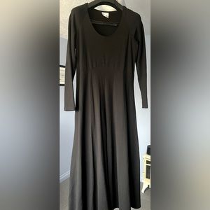 Ankle-length, stretch-knit fit and flare dress